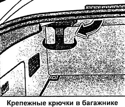 Легкие предметы багажа можно подвешивать на…