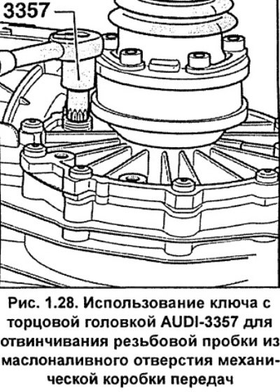 Вывинтите резьбовую пробку из маслоналивного…