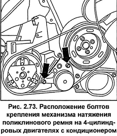 Ослабьте винты крепления механизма натяжения…