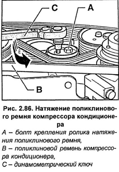 Автомобили с кондиционером. Отвинтите болт А…