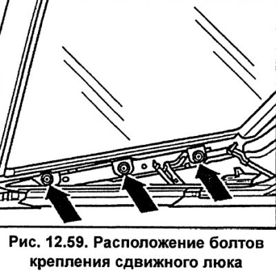 Снимите заглушки сдвижного люка. Отверткой Т25…