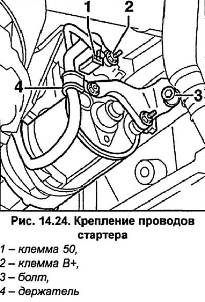 Отвинтите гайку и отсоедините провод от клеммы В+…