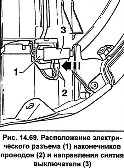 Снимите вещевой ящик. Отсоедините электрический…