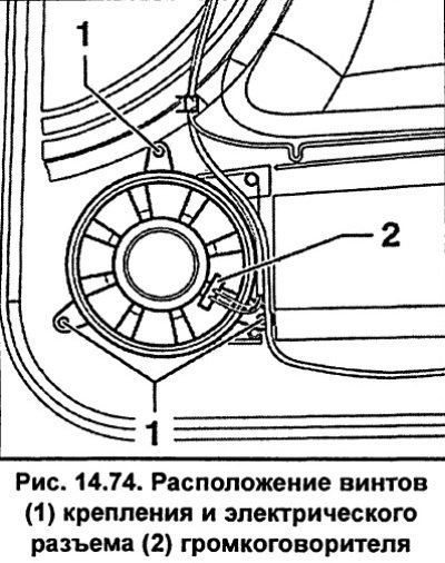 Снимите обивку передней двери. Отсоедините…