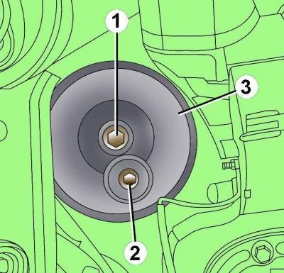 Рис. 2–3. Расположение болта (1) крепления…