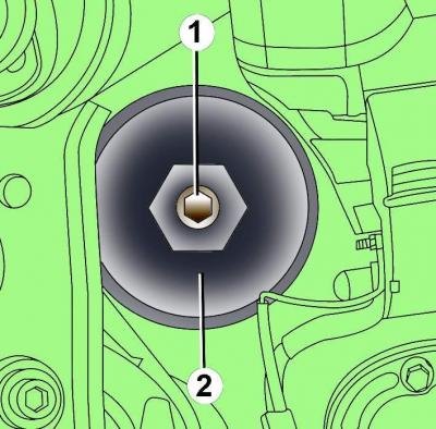 Рис. 2–6. Расположение пробки (1) сливного…