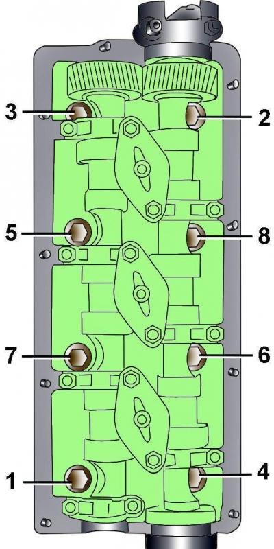 Рис. 3.3–59. Последовательность затягивания…