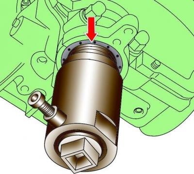 Рис. 3.3–64. Использование съемника 2085 для…