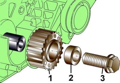 Рис. 3.1–63. Элементы крепления шкива коленчатого…