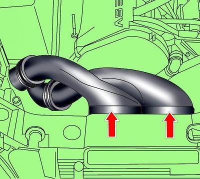Рис. 3.3–25. Расположение передних воздуховодов