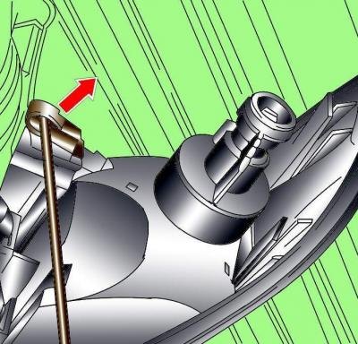 Рис. 18–38. Использование лезвия отвертки для…