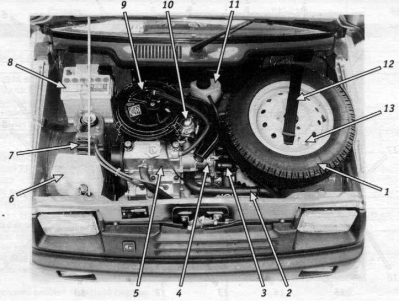 подкапотное пространство ваз 1111