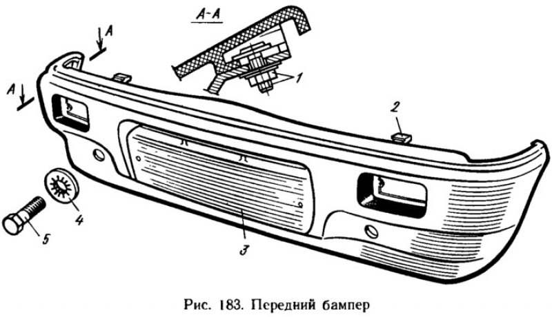 Схема бампера переднего ваз 2115