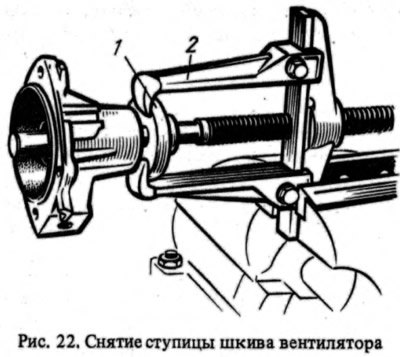 Снять насос с двигателя и отсоединить его корпус…