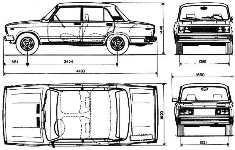 Чертежи автомобиля ваз 2105
