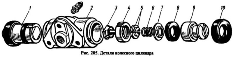 Снимите защитные колпачки 10 (рис. 205), затем…