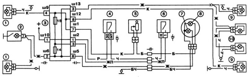 Схема подключения комбинации приборов ваз 2105