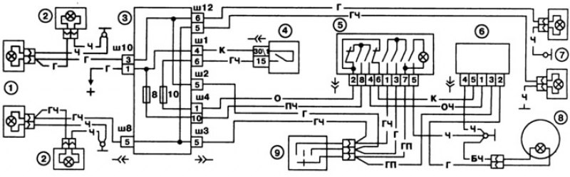 Схема подключения реле поворотов ваз 2104