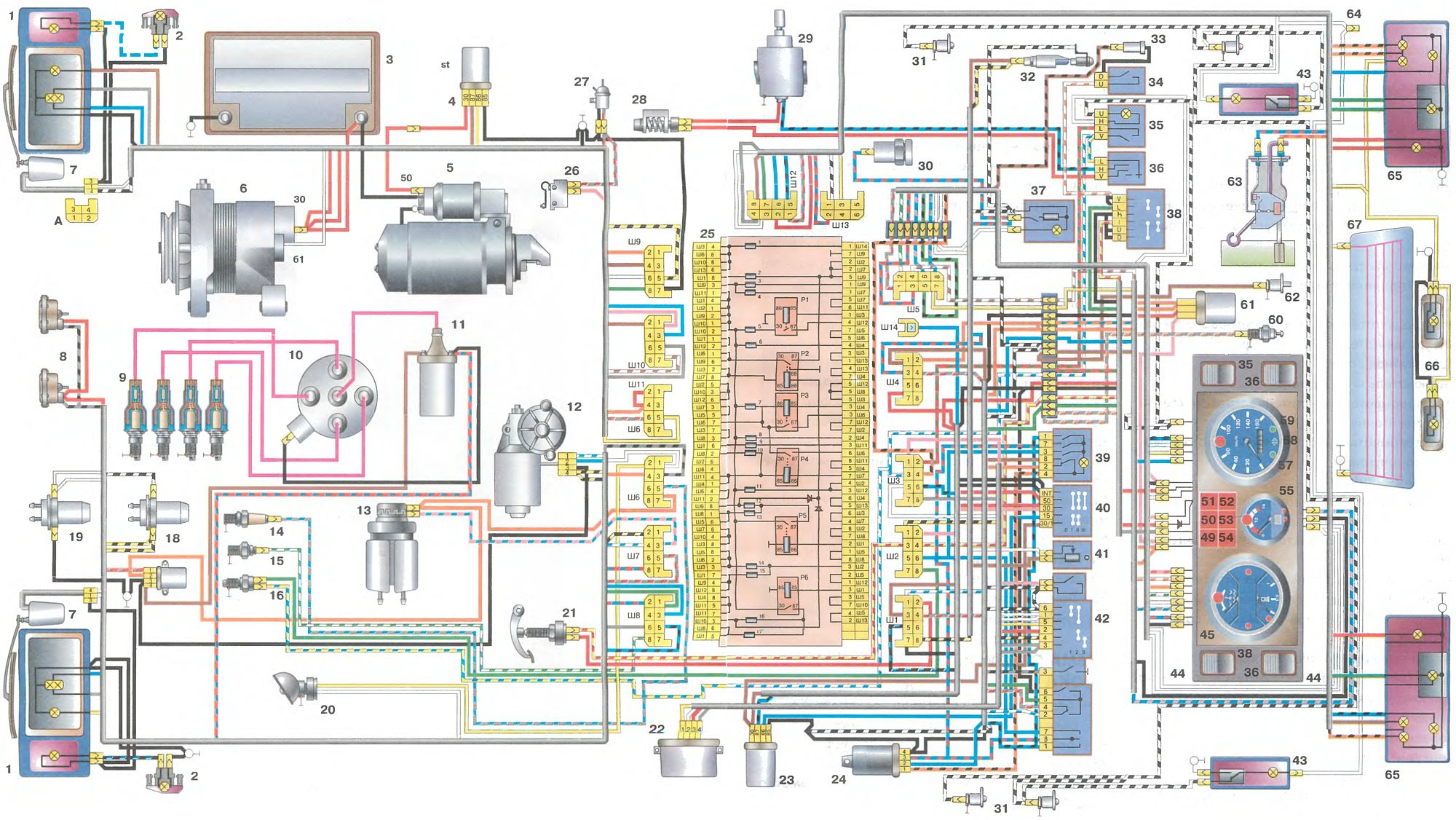 Схема электрооборудования ваз 2105