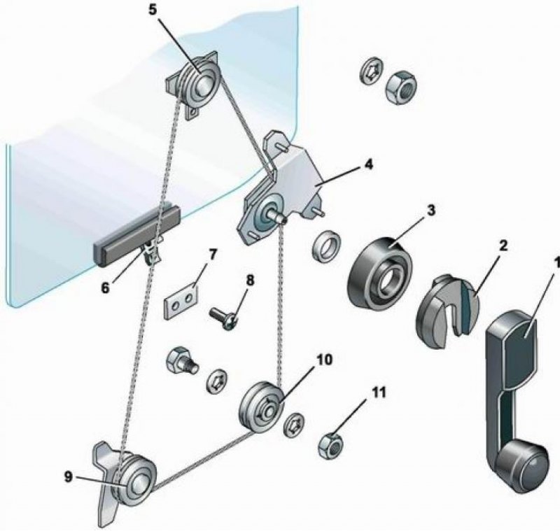 Схема стеклоподъемников ваз 2106
