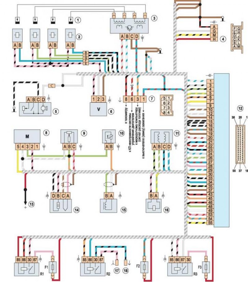Схема электропроводки ваз 2107 инжектор 2007 года