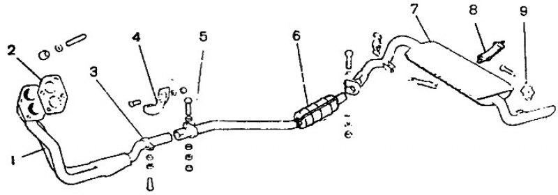 Ваз 2123 схема глушителя