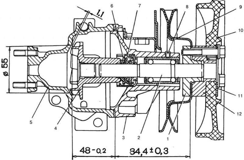Нива 4х4 ВАЗ-21213 1994-2006: Насос охлаждающей жидкости (Двигатель и ...