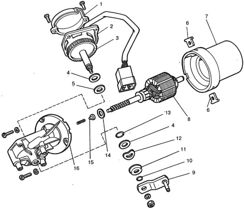 Двигатель стеклоочистителя схема