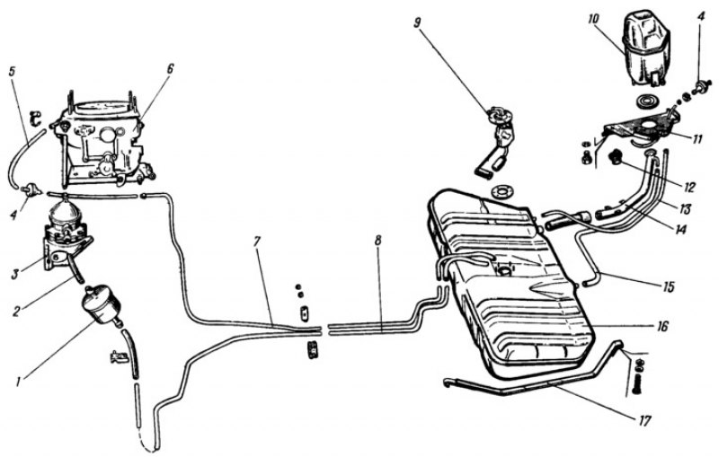 Топливная схема ваз 2109. Топливная система АЗЛК 2141. Топливная магистраль 2109 карбюратор. Схема топливной системы ВАЗ 2108. Топливная система ВАЗ 2106.