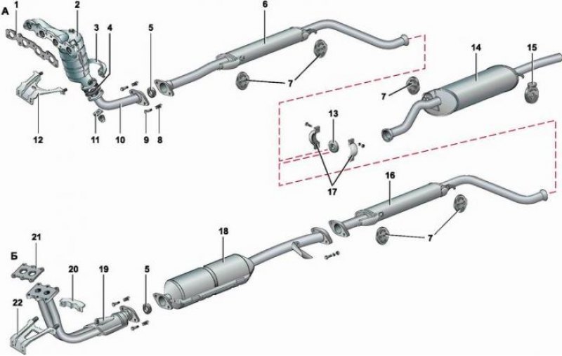 Схема выхлопной системы ваз 21 15