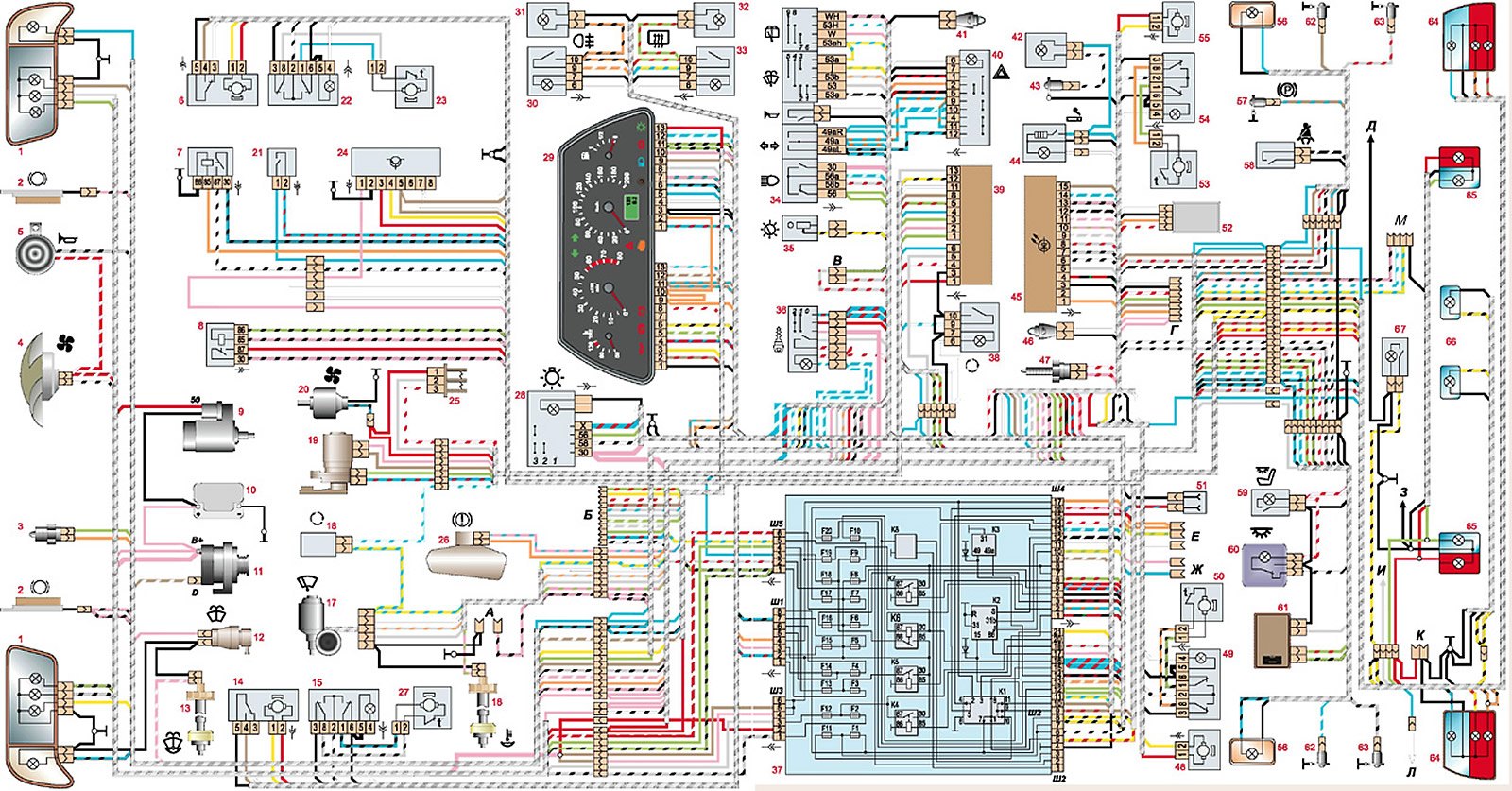 Схема электрооборудования ваз 2120 надежда