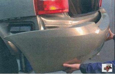 7. ...и снимите с автомобиля задний бампер.