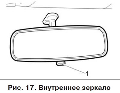Внутреннее зеркало заднего вида регулируется…