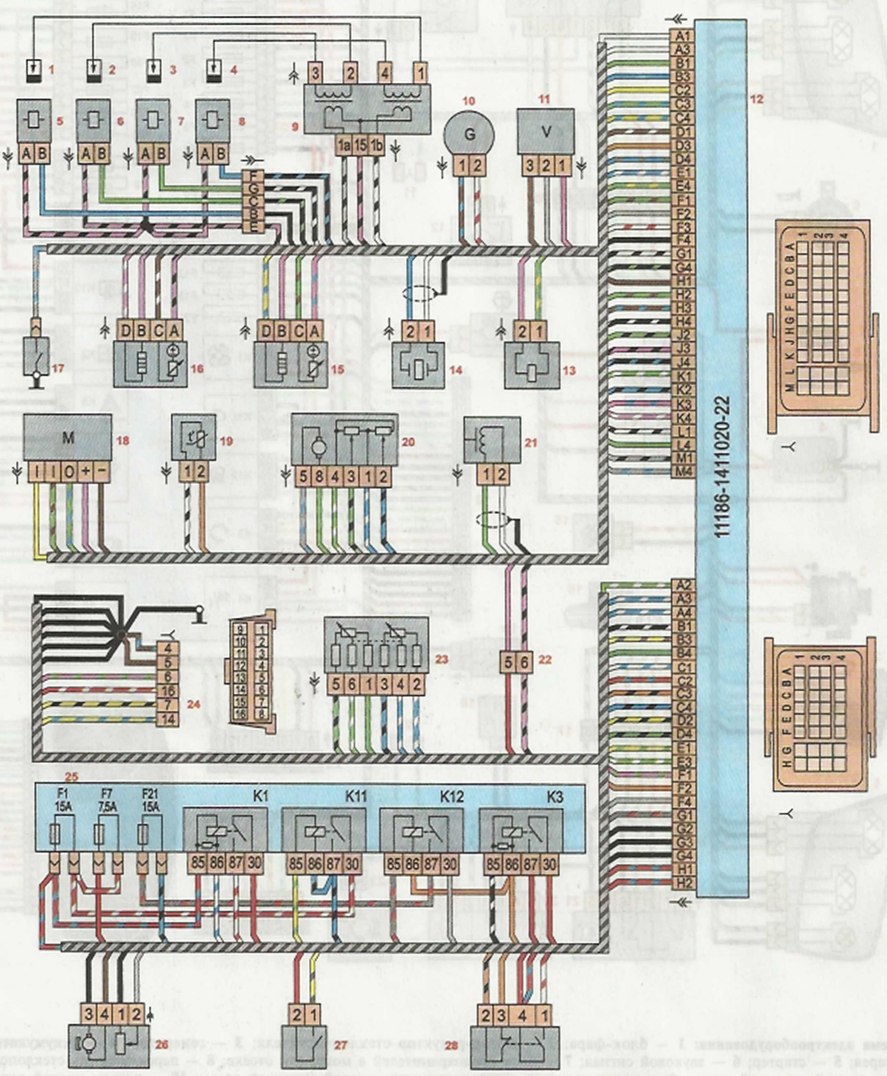 Схемы электрических соединений автомобилей lada granta fl