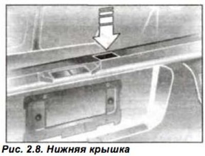 Открытия нижней крышки багажного отделения…