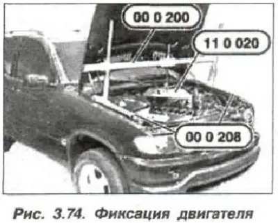 Зафиксировать двигатель с помощью сборки…