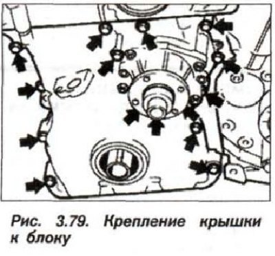 Вывернуть болты (стрелки, рис. 3.79) крепления…