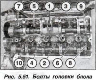 Ослабить болты крепления головки блока цилиндров…