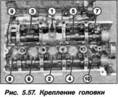 Ослабить болты крепления головки блока цилиндров…