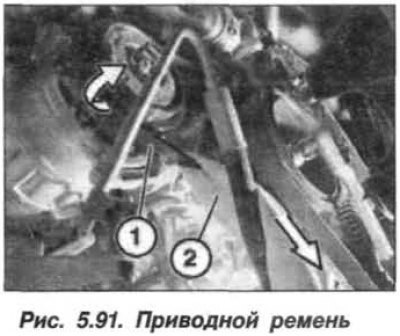 Одновременно снять приводной ремень (1, рис.…