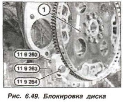 Заблокировать приводной диск (1) приспособлением…