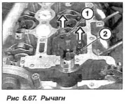 Снять все рычаги (1, рис. 6.67) толкателей и…