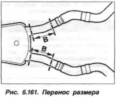 Полученное значение размера «В» перенести на…