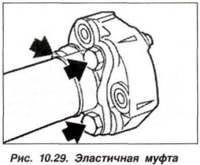 Замену эластичной муфты карданного вала…