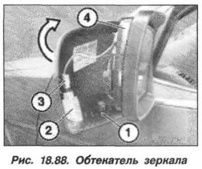 Разблокировать фиксаторы обтекателя (1) зеркала…