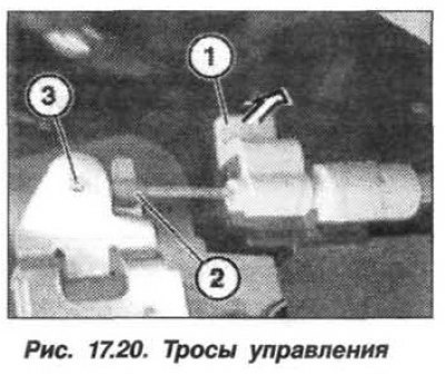 Разжать держатели троса (1, рис. 17.20) в…