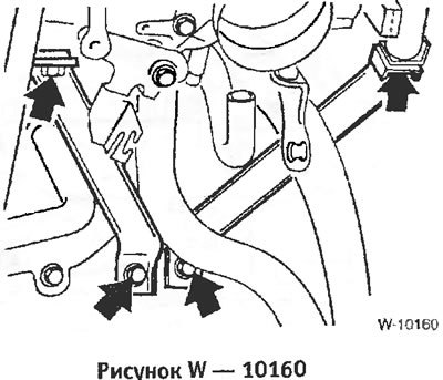 Отвернуть опору впускной трубы.