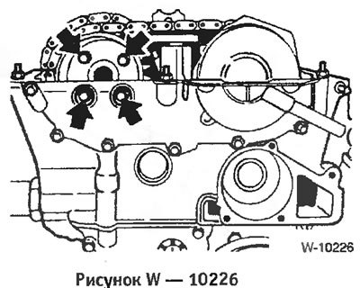 Отвернуть болты звездочки распределительного вала…