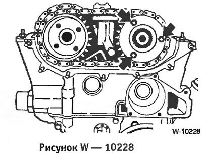 Отвернуть болты звездочки распределительного вала…