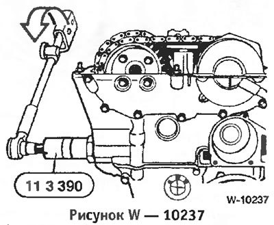 Натянуть натяжное устройство поворотом стяжного…